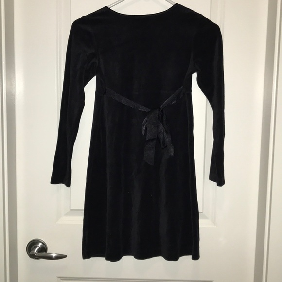 Black velvet dress wth gems on chest - Picture 2 of 3